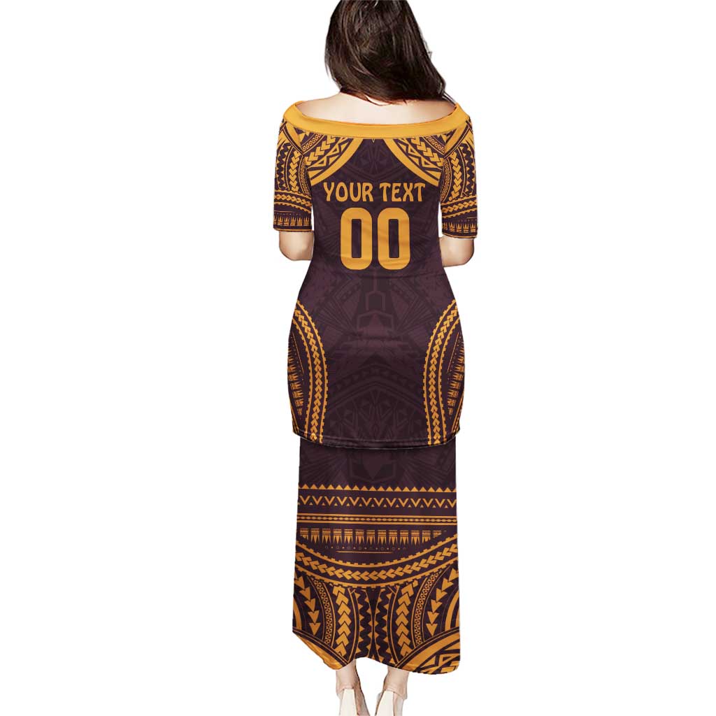 Custom Broncos Rugby Puletasi With Polynesian Style