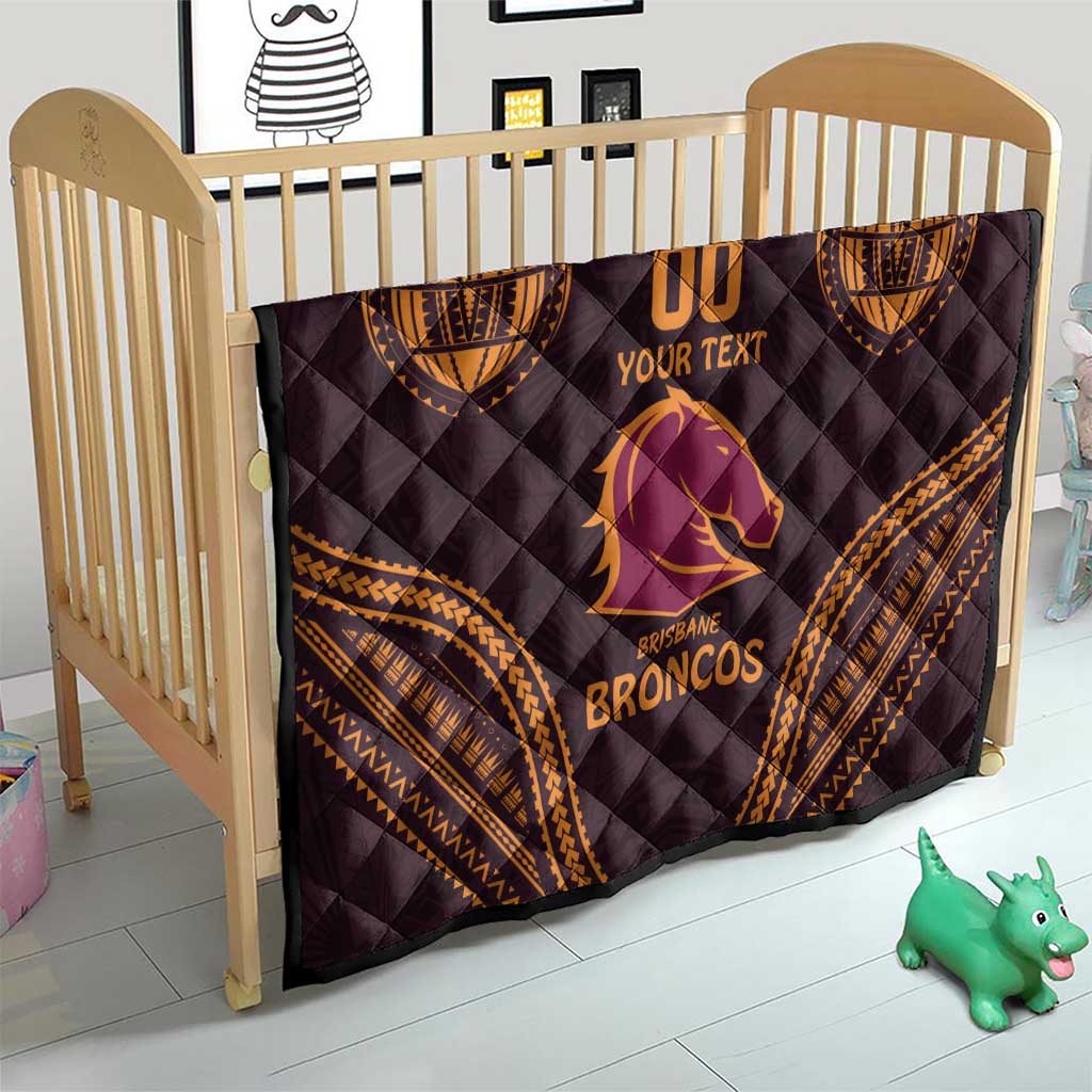 Custom Broncos Rugby Quilt With Polynesian Style