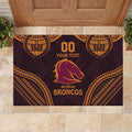 Custom Broncos Rugby Rubber Doormat With Polynesian Style