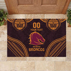 Custom Broncos Rugby Rubber Doormat With Polynesian Style