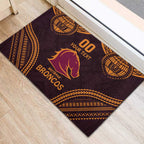 Custom Broncos Rugby Rubber Doormat With Polynesian Style