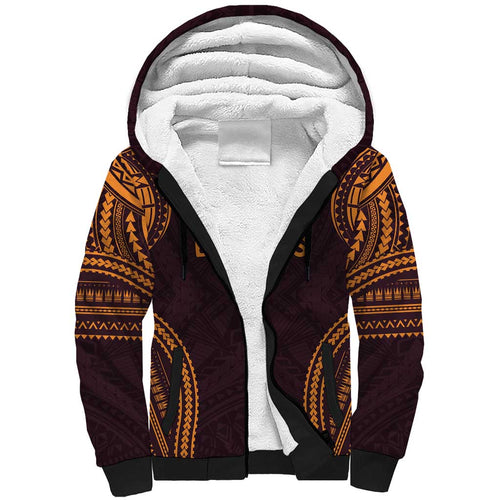 Custom Broncos Rugby Sherpa Hoodie With Polynesian Style