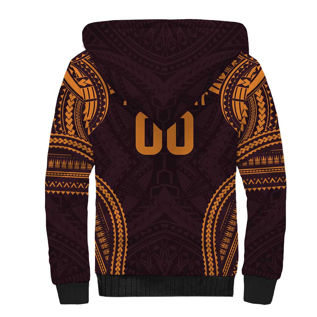 Custom Broncos Rugby Sherpa Hoodie With Polynesian Style