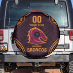 Custom Broncos Rugby Spare Tire Cover With Polynesian Style