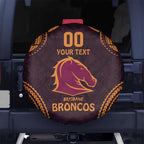 Custom Broncos Rugby Spare Tire Cover With Polynesian Style