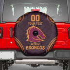 Custom Broncos Rugby Spare Tire Cover With Polynesian Style