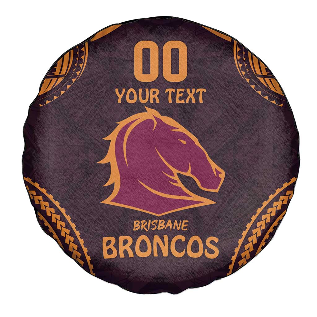 Custom Broncos Rugby Spare Tire Cover With Polynesian Style