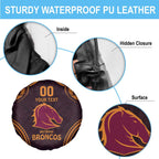 Custom Broncos Rugby Spare Tire Cover With Polynesian Style
