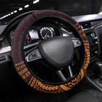 Broncos Rugby Steering Wheel Cover With Polynesian Style