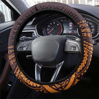 Broncos Rugby Steering Wheel Cover With Polynesian Style