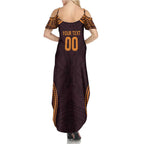 Custom Broncos Rugby Summer Maxi Dress With Polynesian Style