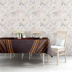 Custom Broncos Rugby Tablecloth With Polynesian Style