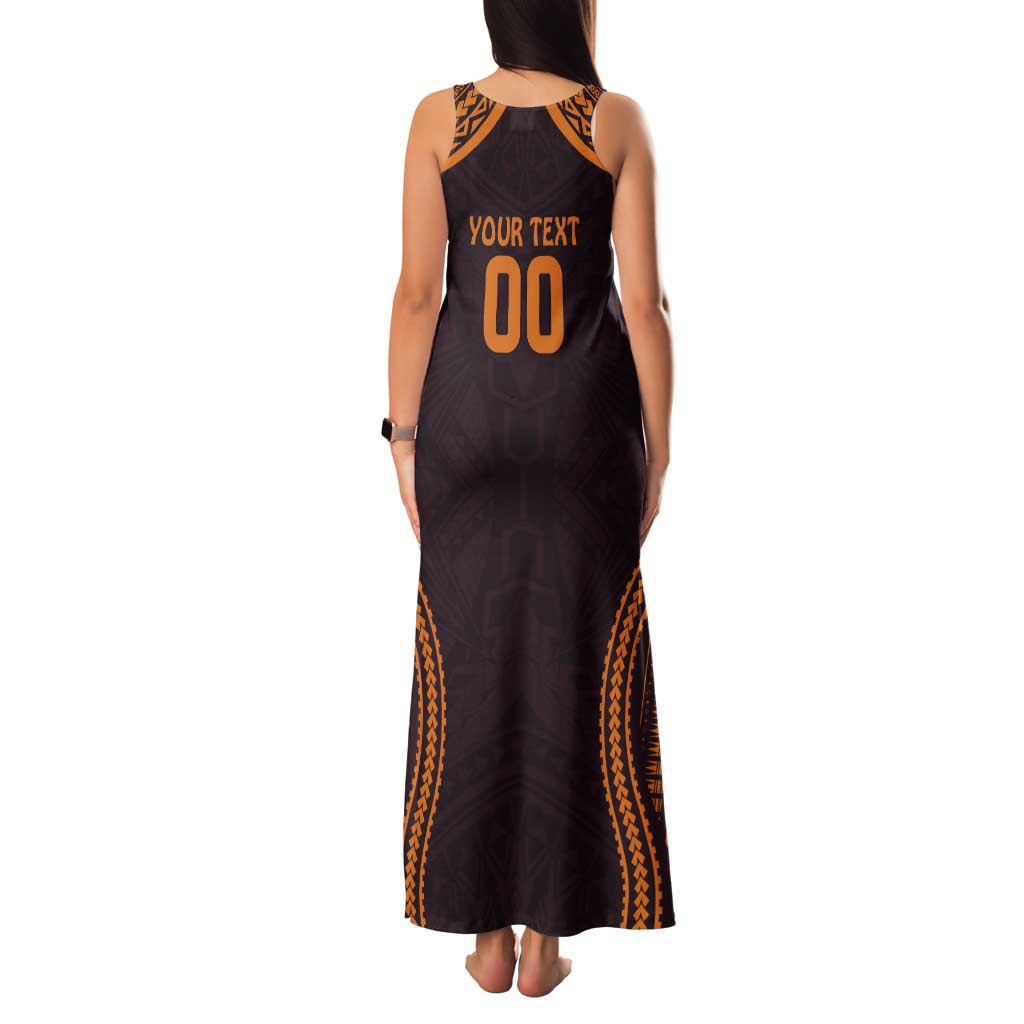 Custom Broncos Rugby Tank Maxi Dress With Polynesian Style