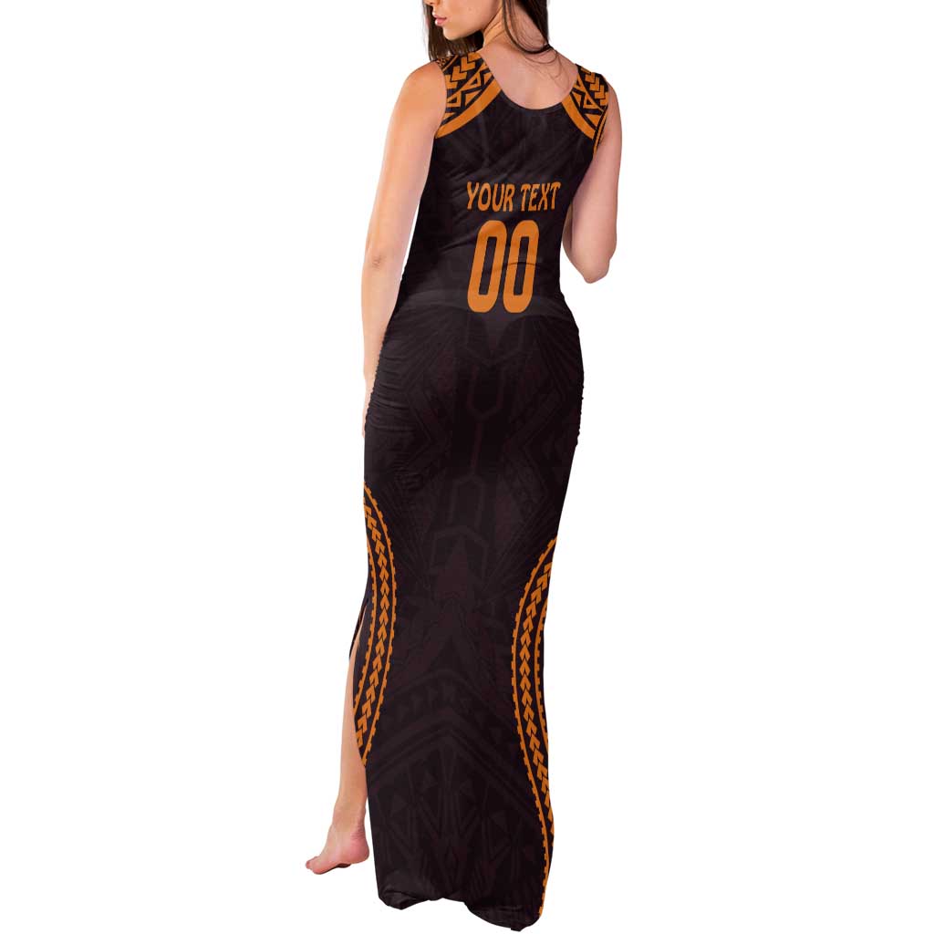 Custom Broncos Rugby Tank Maxi Dress With Polynesian Style