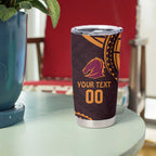 Custom Broncos Rugby Tumbler Cup With Polynesian Style