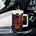 Custom Broncos Rugby Tumbler With Handle With Polynesian Style
