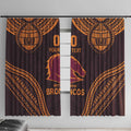 Custom Broncos Rugby Window Curtain With Polynesian Style