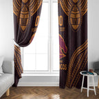 Custom Broncos Rugby Window Curtain With Polynesian Style