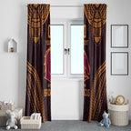 Custom Broncos Rugby Window Curtain With Polynesian Style