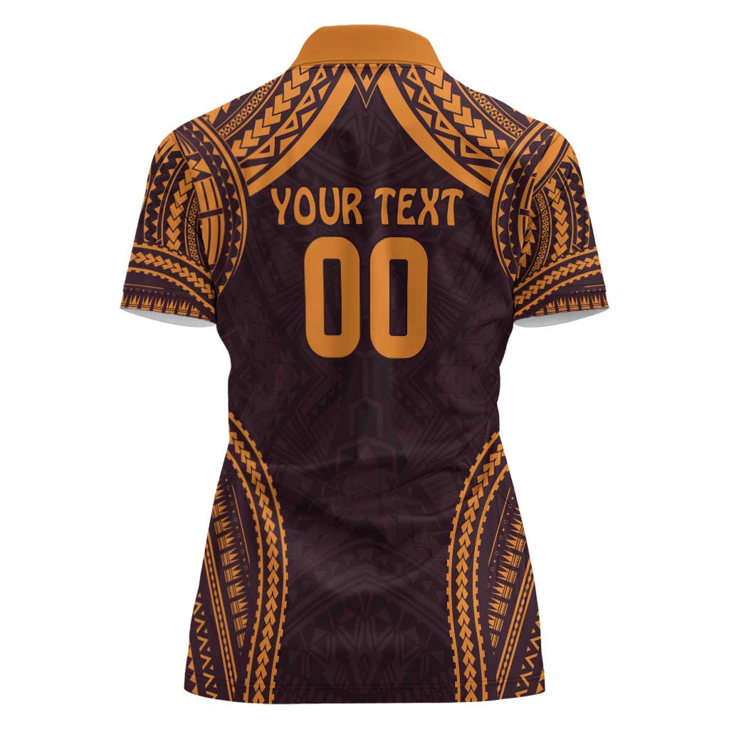 Custom Broncos Rugby Women Polo Shirt With Polynesian Style