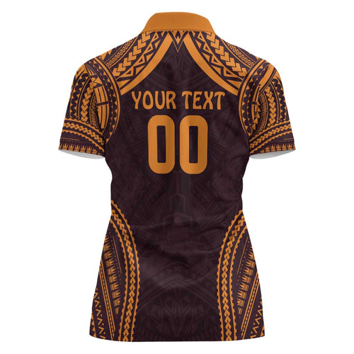 Custom Broncos Rugby Women Polo Shirt With Polynesian Style