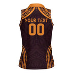 Custom Broncos Rugby Women Sleeveless Polo Shirt With Polynesian Style