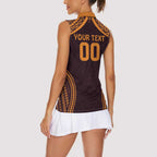 Custom Broncos Rugby Women Sleeveless Polo Shirt With Polynesian Style