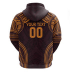 Custom Broncos Rugby Zip Hoodie With Polynesian Style
