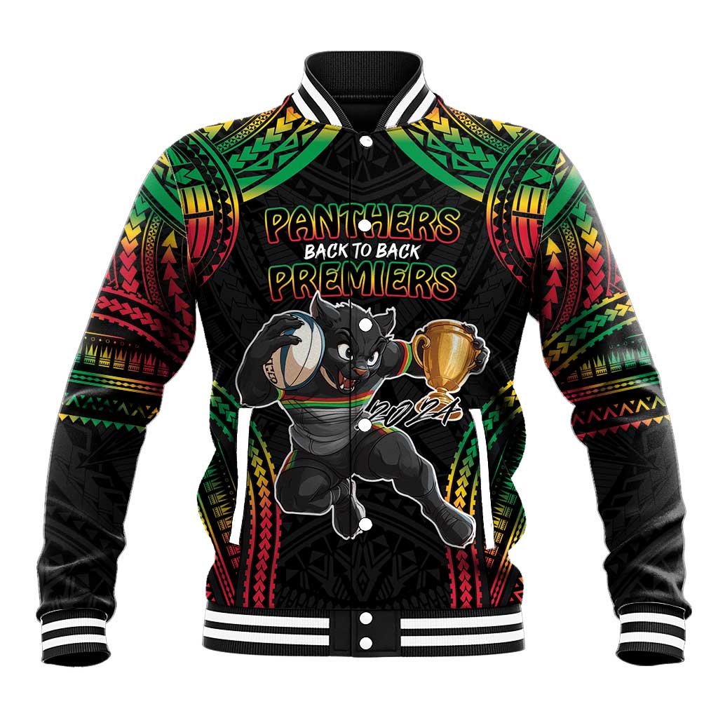 Custom Panthers Champion Grand Final 2024 Baseball Jacket With Polynesian Style