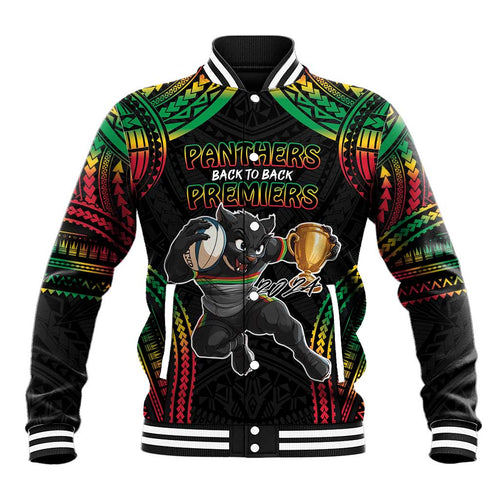 Custom Panthers Champion Grand Final 2024 Baseball Jacket With Polynesian Style