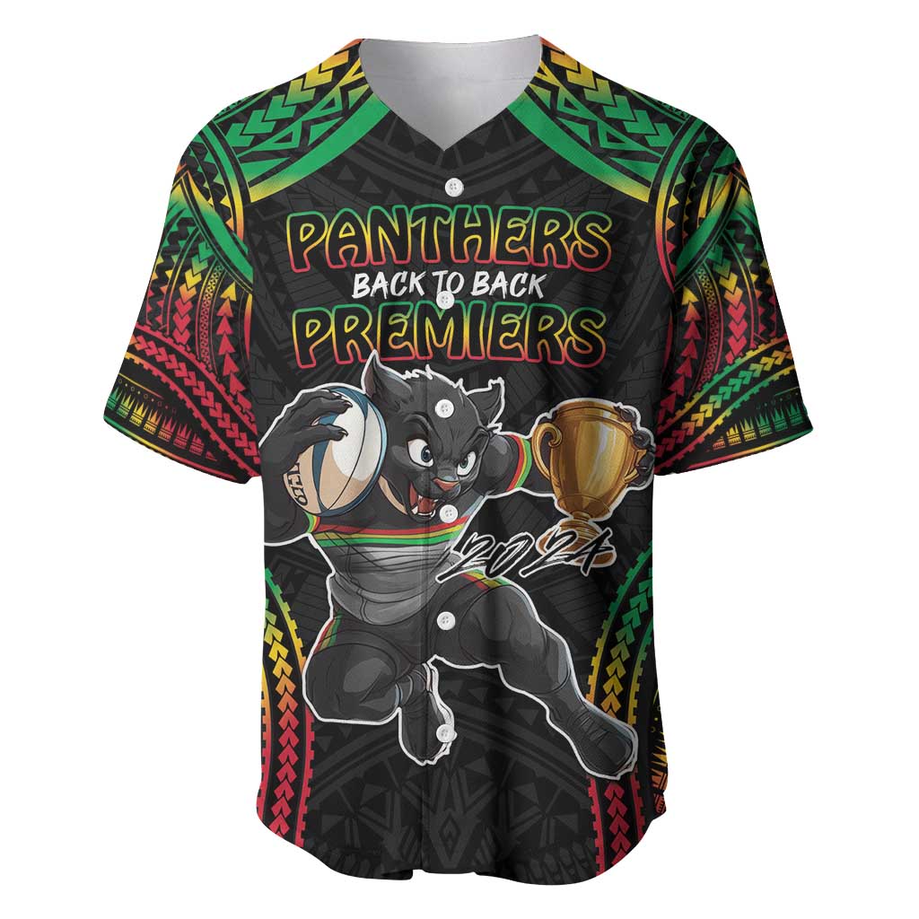 Custom Panthers Champion Grand Final 2024 Baseball Jersey With Polynesian Style