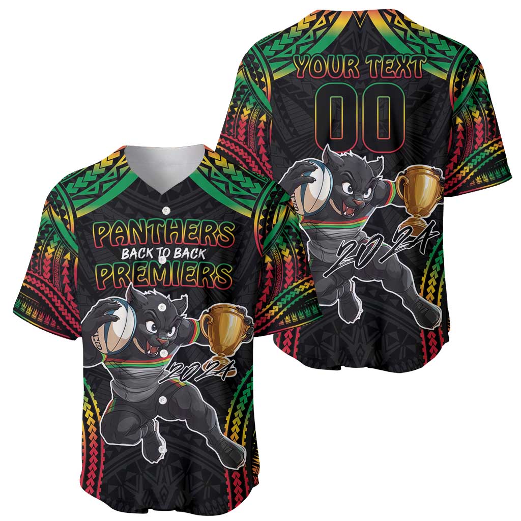 Custom Panthers Champion Grand Final 2024 Baseball Jersey With Polynesian Style