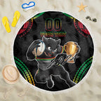 Custom Panthers Champion Grand Final 2024 Beach Blanket With Polynesian Style