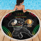 Custom Panthers Champion Grand Final 2024 Beach Blanket With Polynesian Style