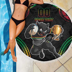 Custom Panthers Champion Grand Final 2024 Beach Blanket With Polynesian Style