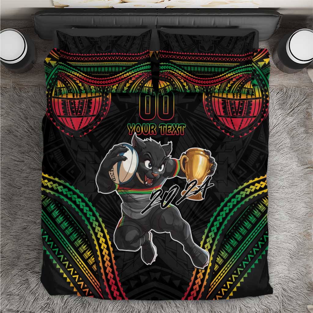 Custom Panthers Champion Grand Final 2024 Bedding Set With Polynesian Style