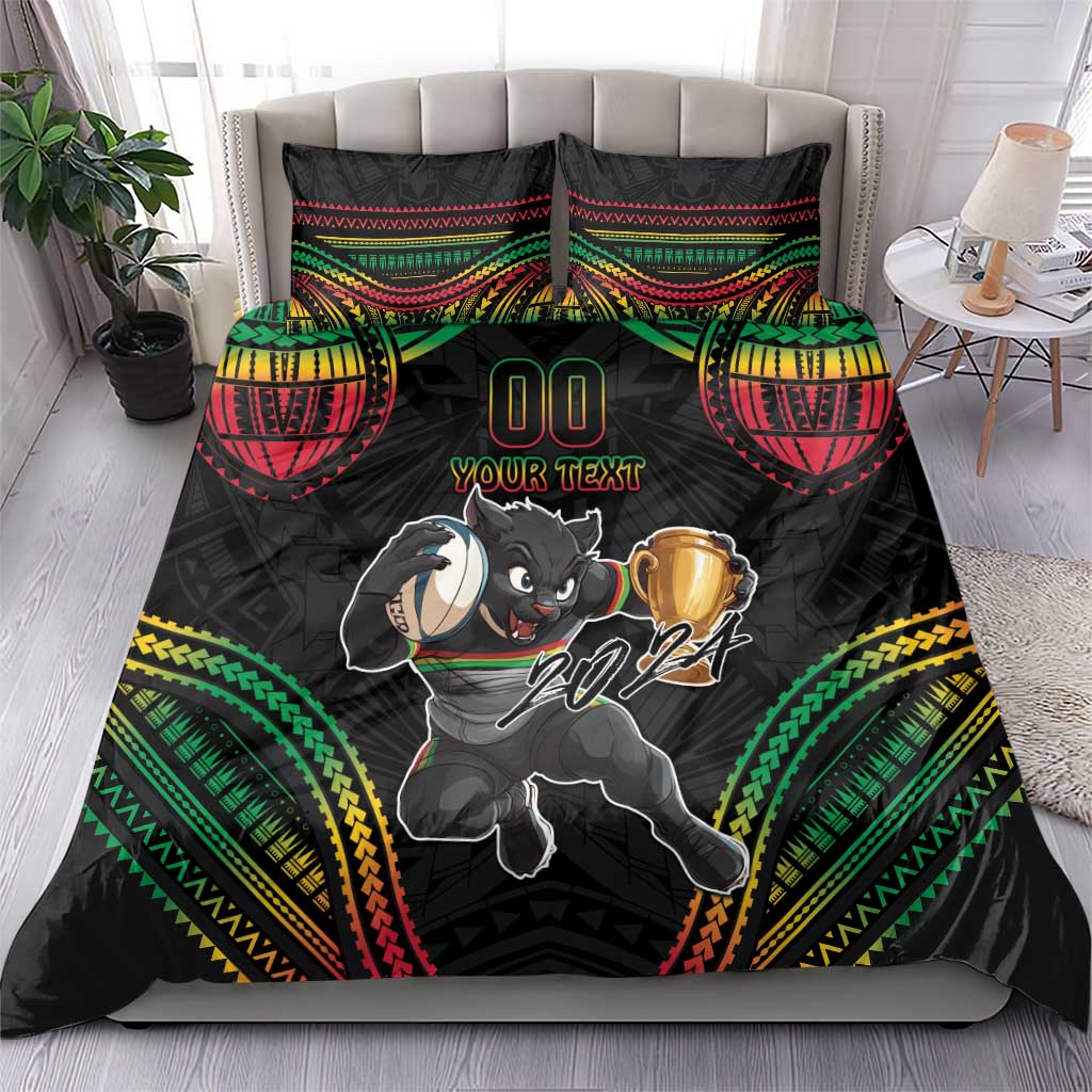 Custom Panthers Champion Grand Final 2024 Bedding Set With Polynesian Style