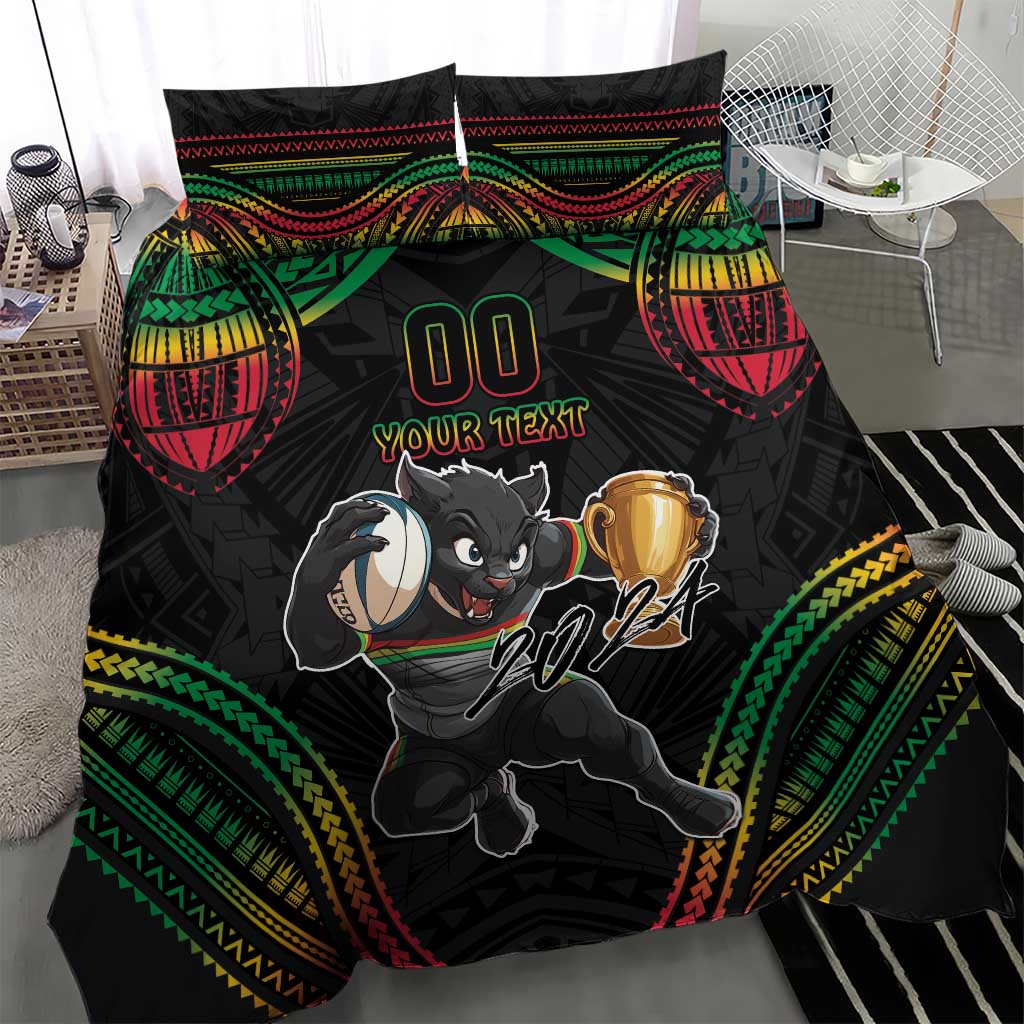 Custom Panthers Champion Grand Final 2024 Bedding Set With Polynesian Style