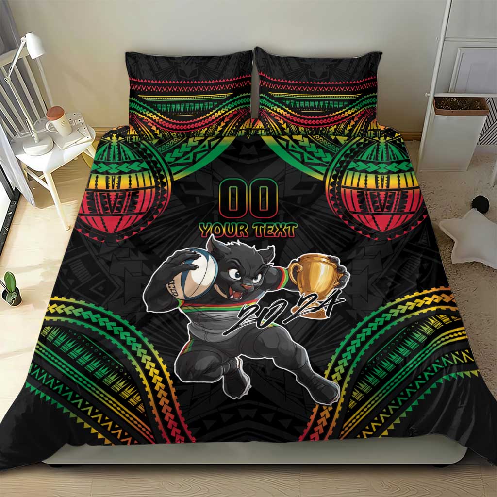 Custom Panthers Champion Grand Final 2024 Bedding Set With Polynesian Style