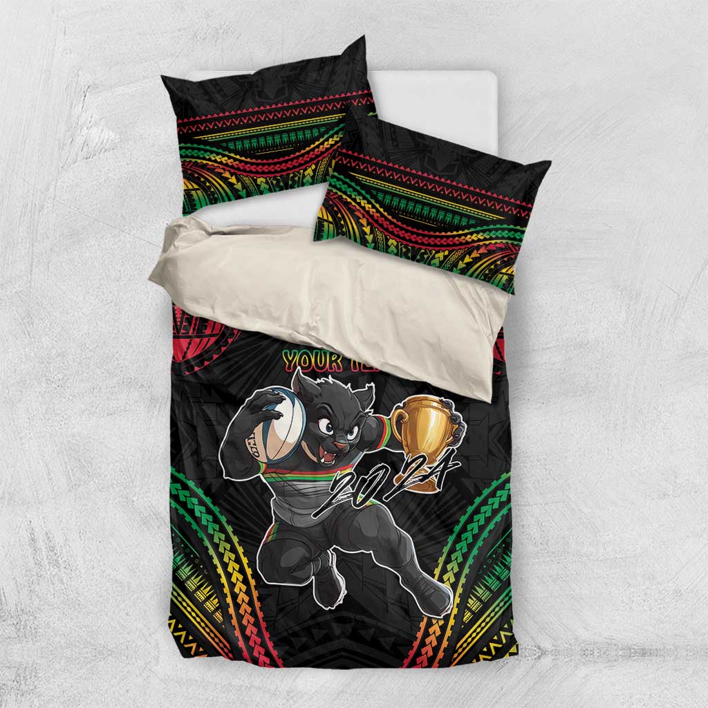 Custom Panthers Champion Grand Final 2024 Bedding Set With Polynesian Style