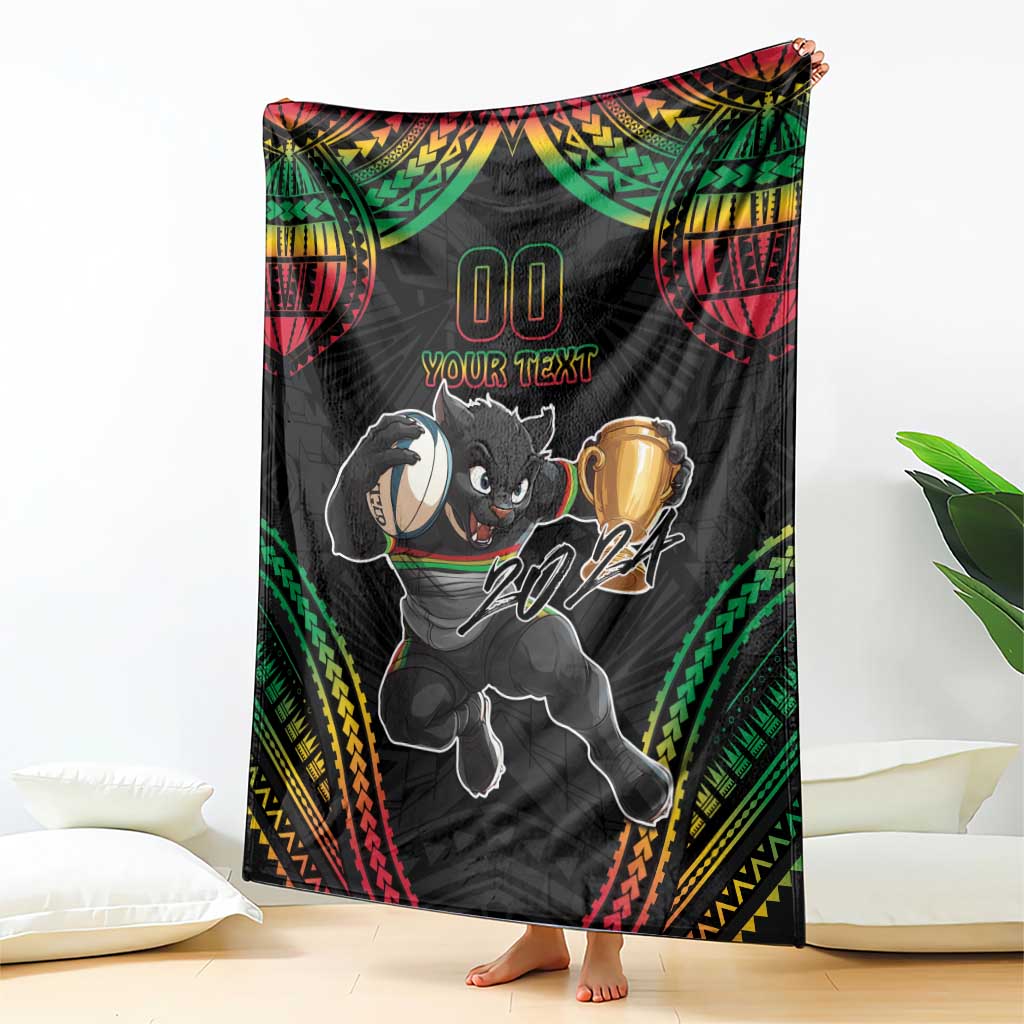 Custom Panthers Champion Grand Final 2024 Blanket With Polynesian Style