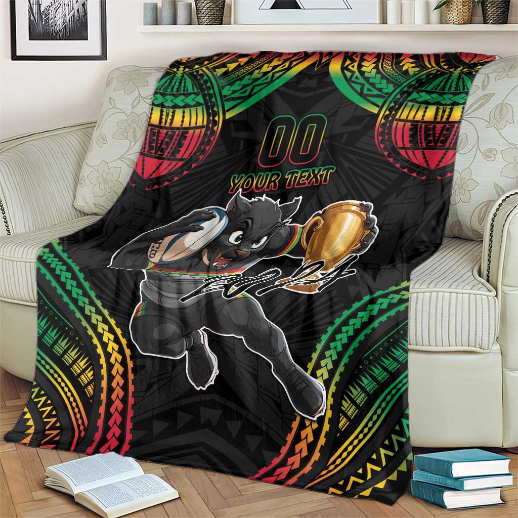 Custom Panthers Champion Grand Final 2024 Blanket With Polynesian Style