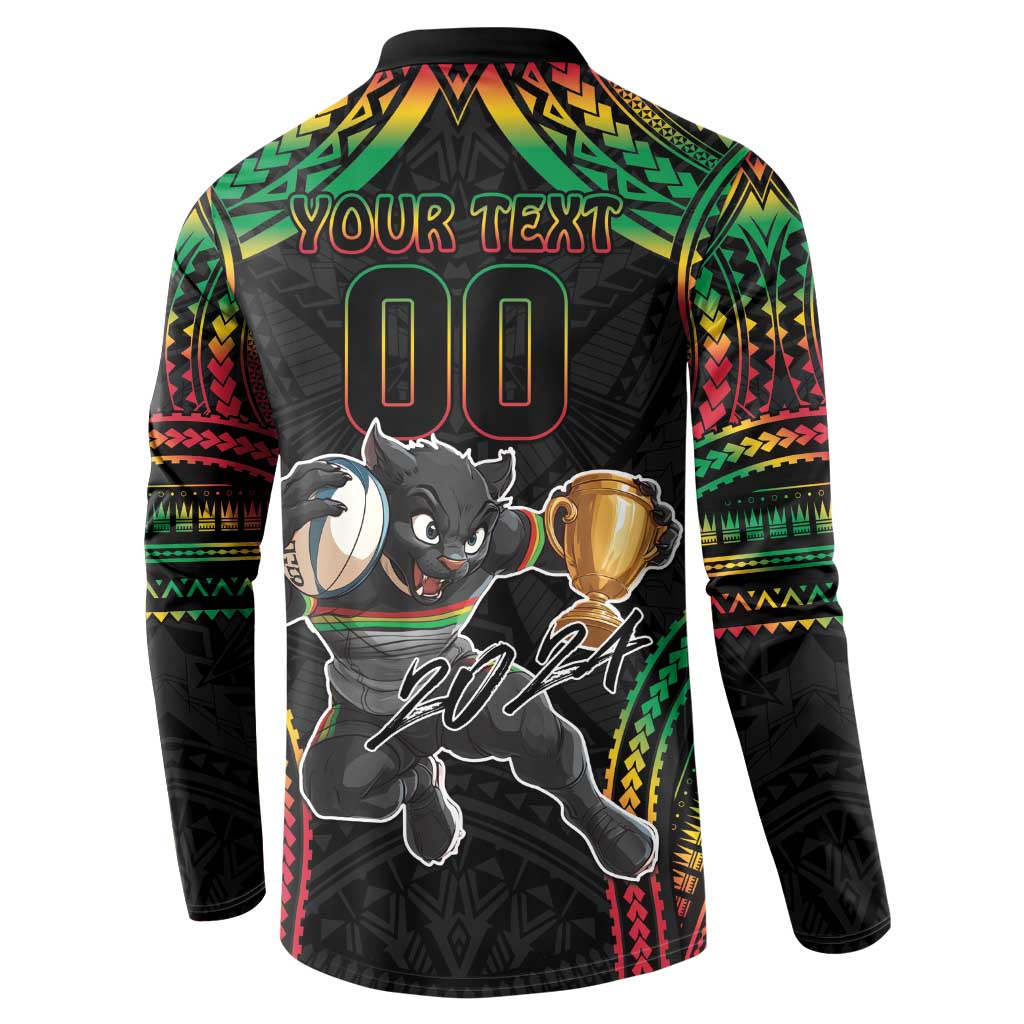 Custom Panthers Champion Grand Final 2024 Button Sweatshirt With Polynesian Style