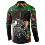 Custom Panthers Champion Grand Final 2024 Button Sweatshirt With Polynesian Style