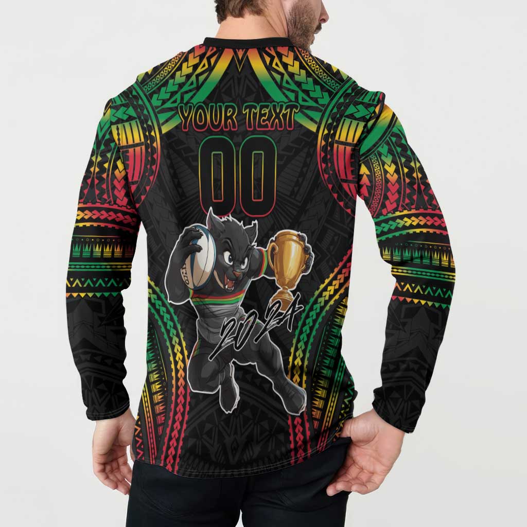 Custom Panthers Champion Grand Final 2024 Button Sweatshirt With Polynesian Style