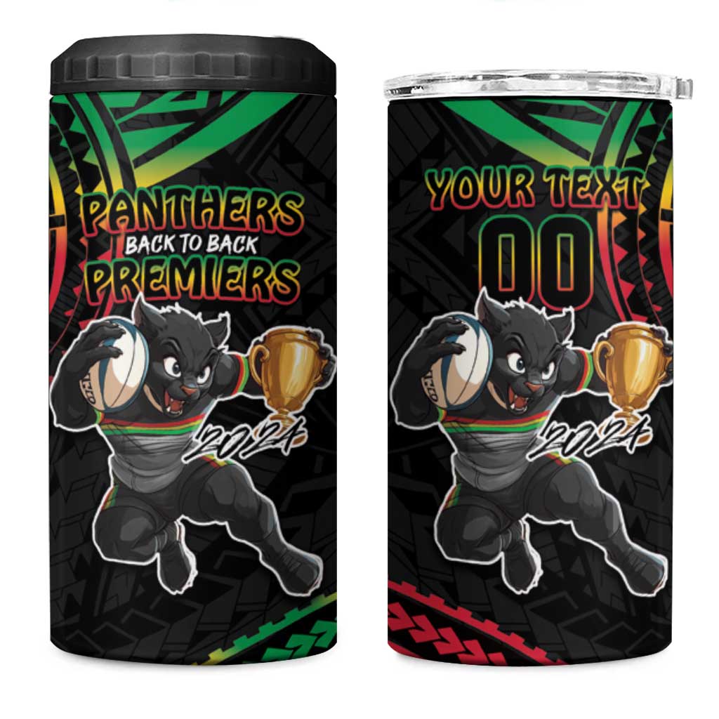 Custom Panthers Champion Grand Final 2024 4 in 1 Can Cooler Tumbler With Polynesian Style