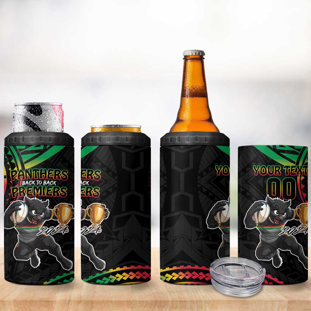 Custom Panthers Champion Grand Final 2024 4 in 1 Can Cooler Tumbler With Polynesian Style