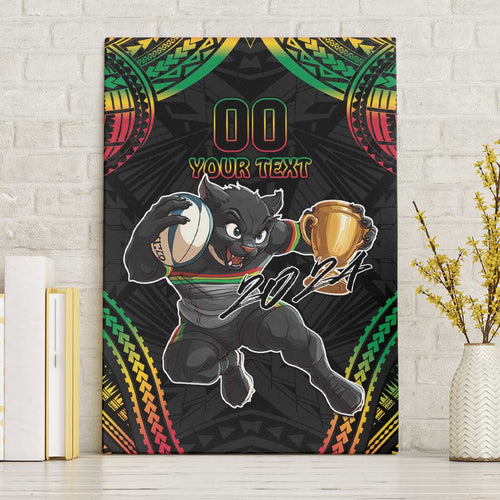Custom Panthers Champion Grand Final 2024 Canvas Wall Art With Polynesian Style