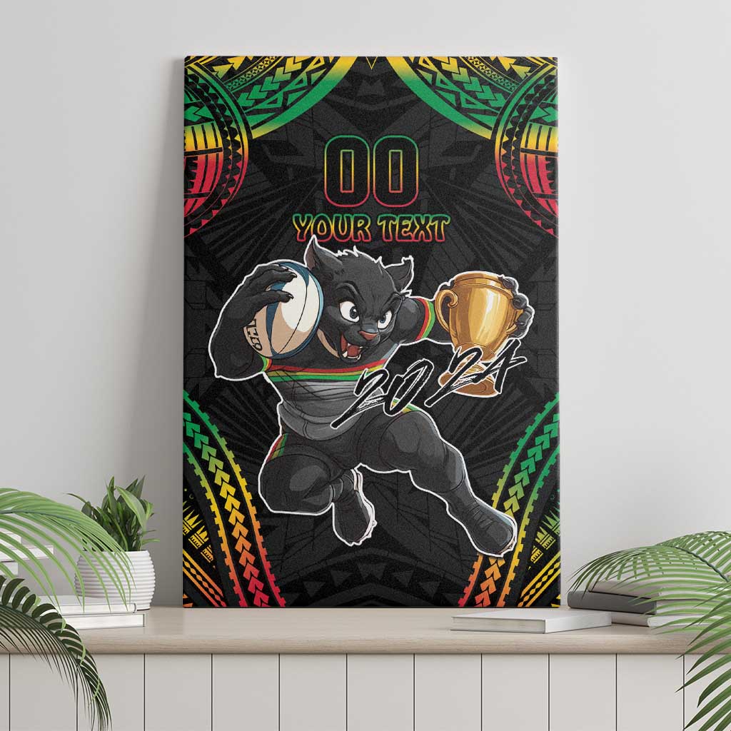 Custom Panthers Champion Grand Final 2024 Canvas Wall Art With Polynesian Style