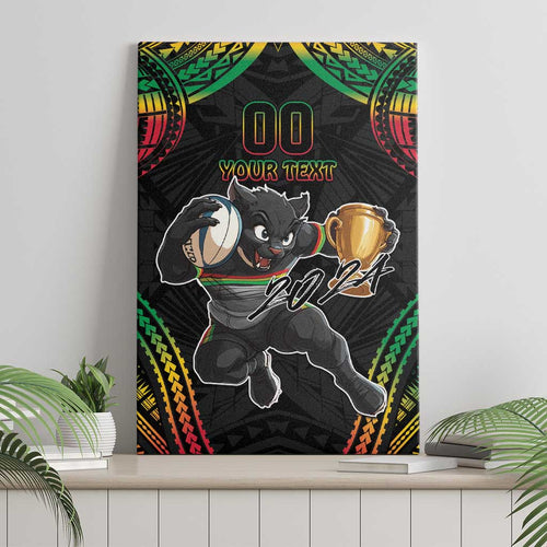Custom Panthers Champion Grand Final 2024 Canvas Wall Art With Polynesian Style
